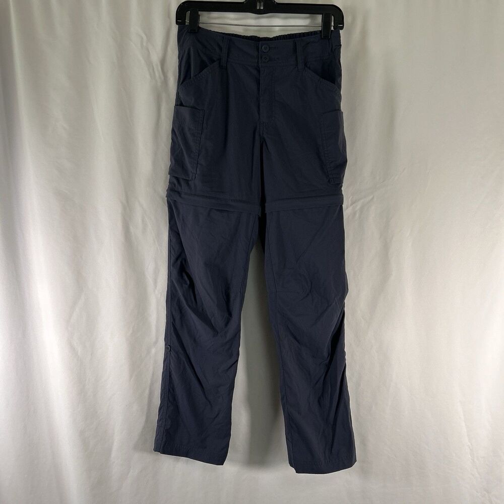 REI Convertible Pants Girls Large 14-16 Blue Stretch Waist Nylon Cargo Pockets